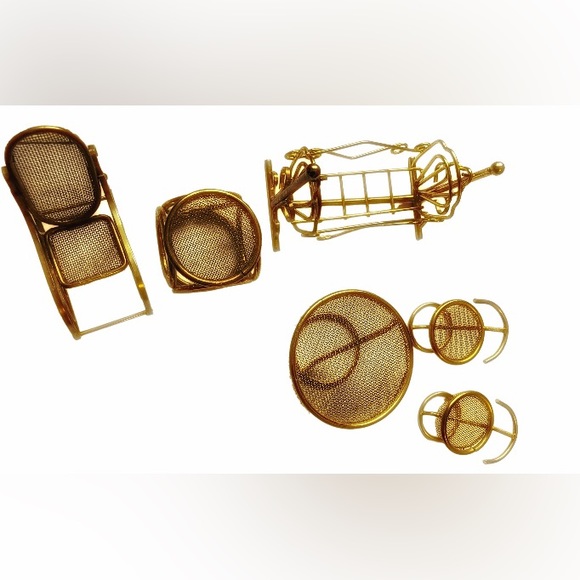 Vintage Miniature Brass Furniture Set - Picture 8 of 10